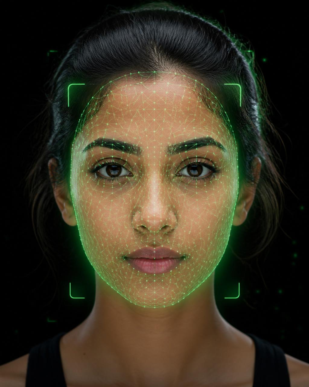 Illustration of AI facial analysis highlighting appearance features
